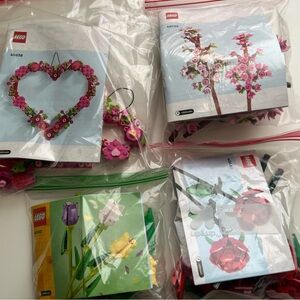 Lego Bundle Pack: Roses, Tulips, Cherry Blossoms and Heart